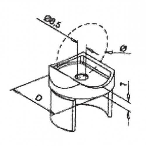 Slotted Tube Saddle for 42.4 x 1.5mm Handrail Grade 316